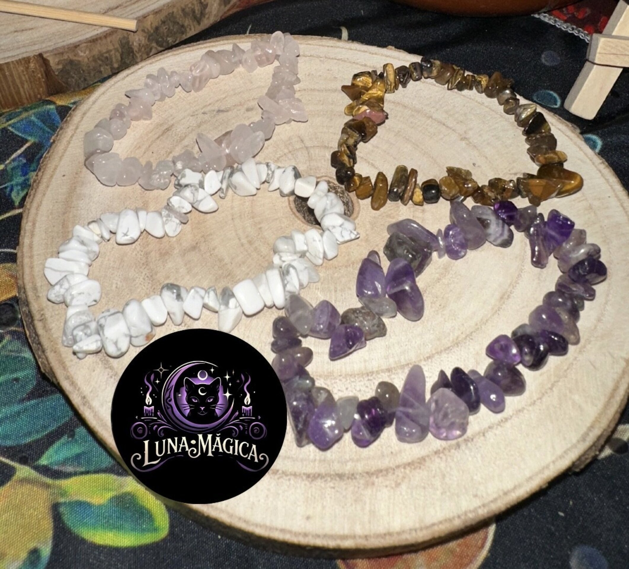 Pulsera chips de minerales - 2